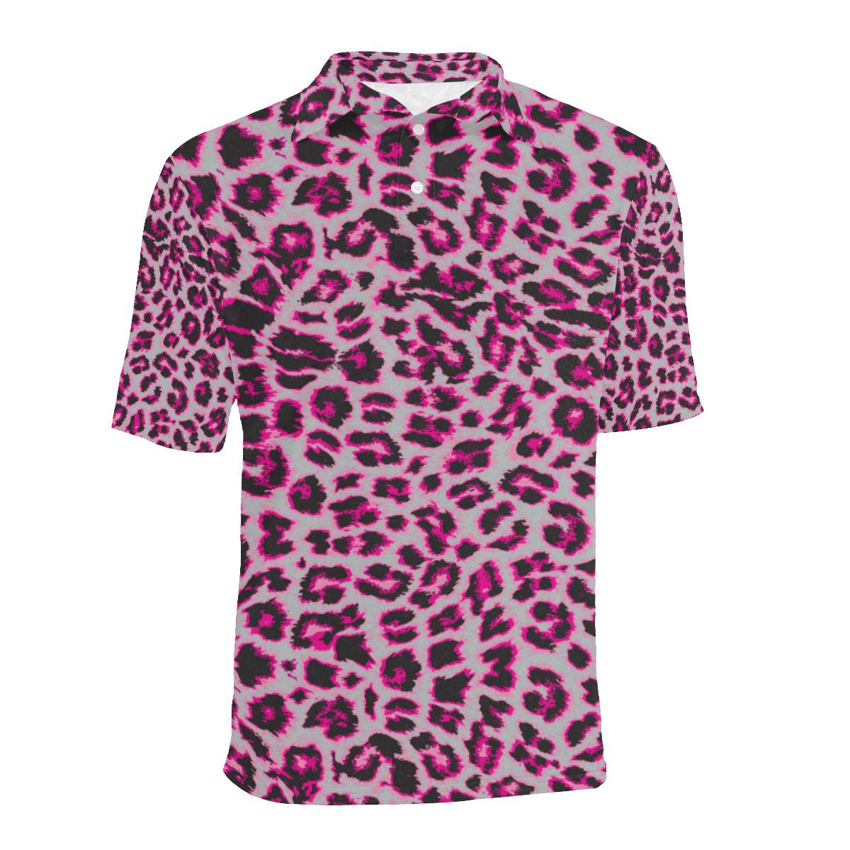 Leopard Pattern Print Design 02 Men Polo Shirt - Image 2