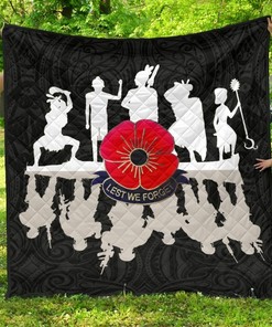 Lest We Forget New Zealand Warriors Anzac Quilt Bedding Set Bedroom Decor, Gifts for Family