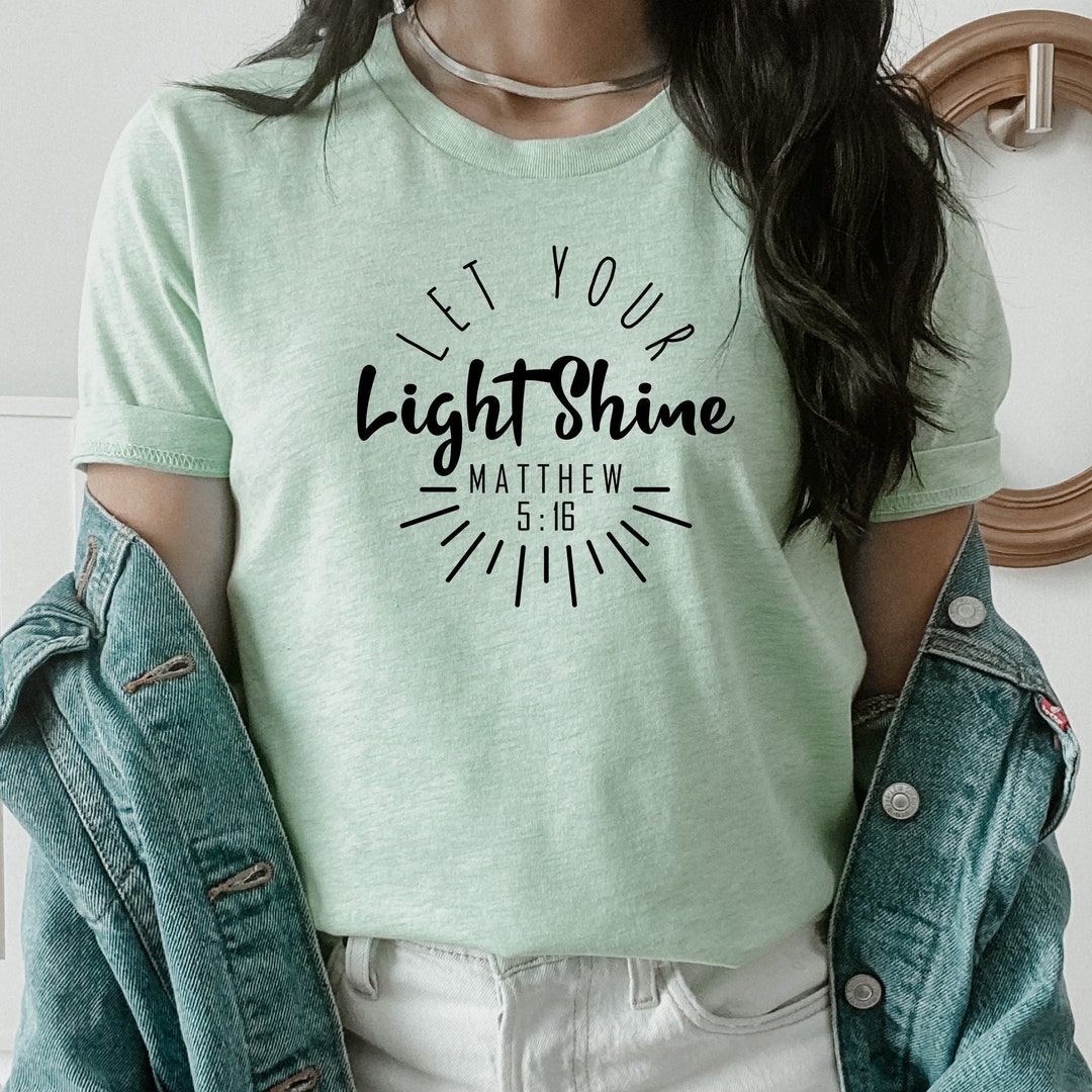 Let Your Light Shine Christian Jesus T Shirt - Image 2