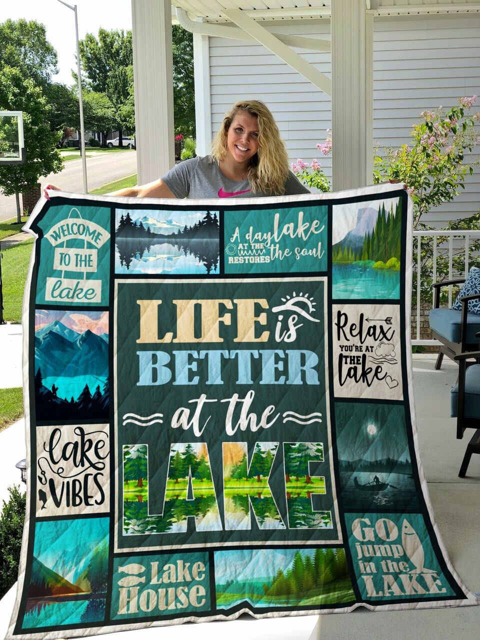 Life Is Better At The Lake Quilt Bedding Set Blanket