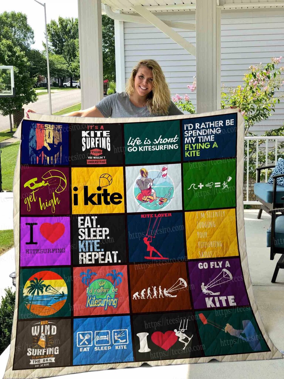 Life Is Short Go Kitesurfing Quilt Bedding Set Blanket