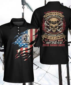 Lineman Skull American Flag My Craft Allows Me To Bring Polo Shirt