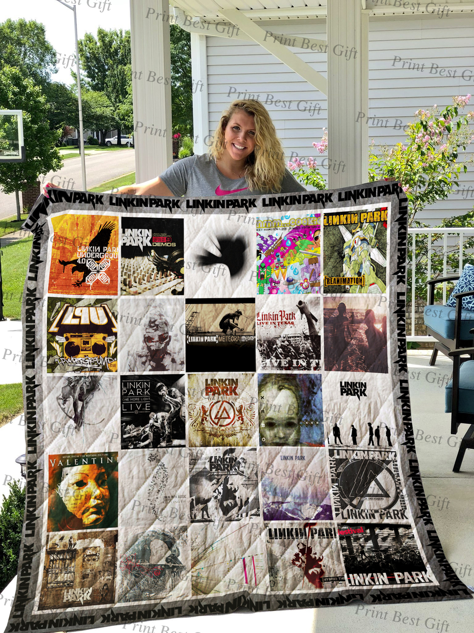 Linkin Park Poster Quilt Bedding Set - Suitable for Home Decoration and Gifts for Fans