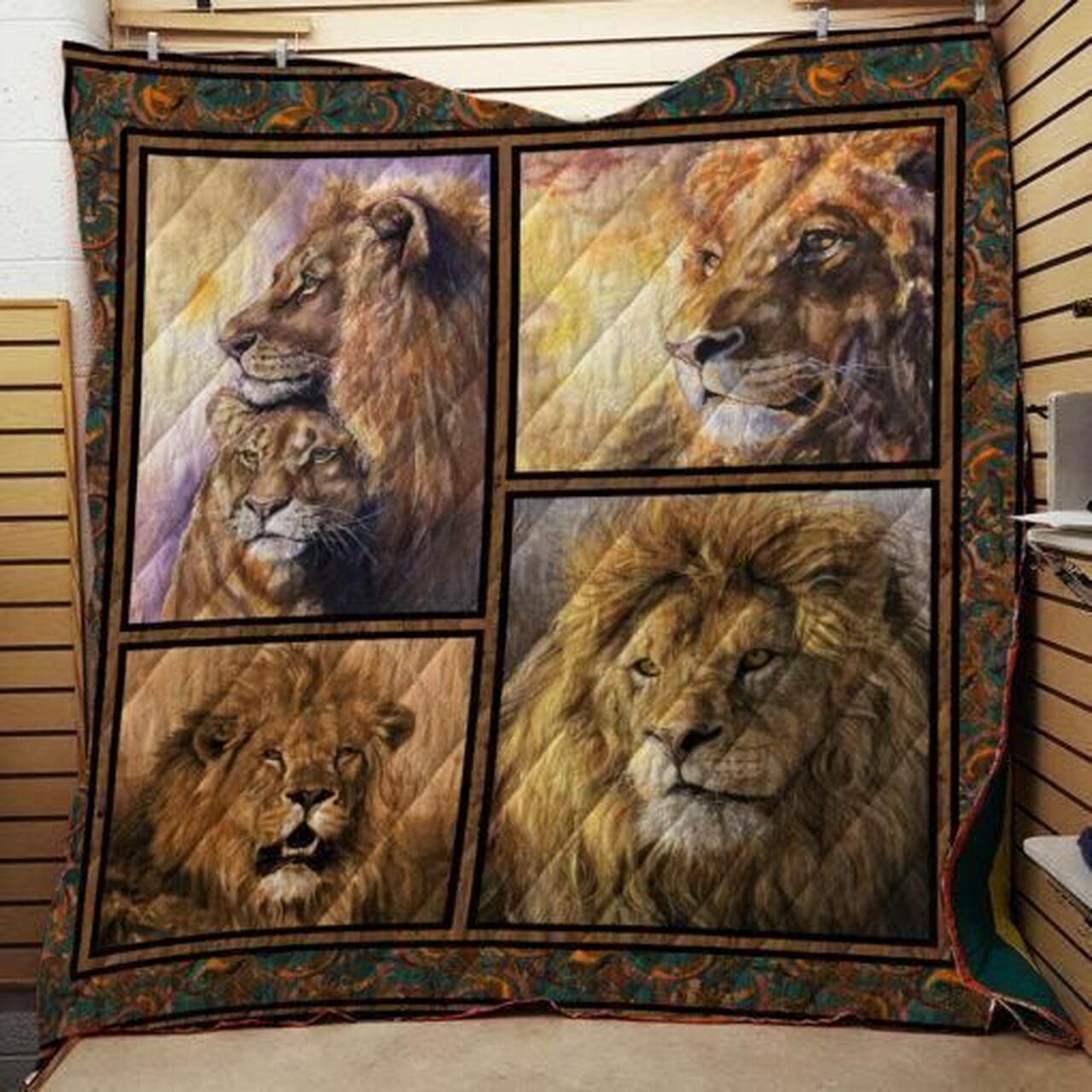 Lion Picture Collection Quilt Bedding Set Blanket