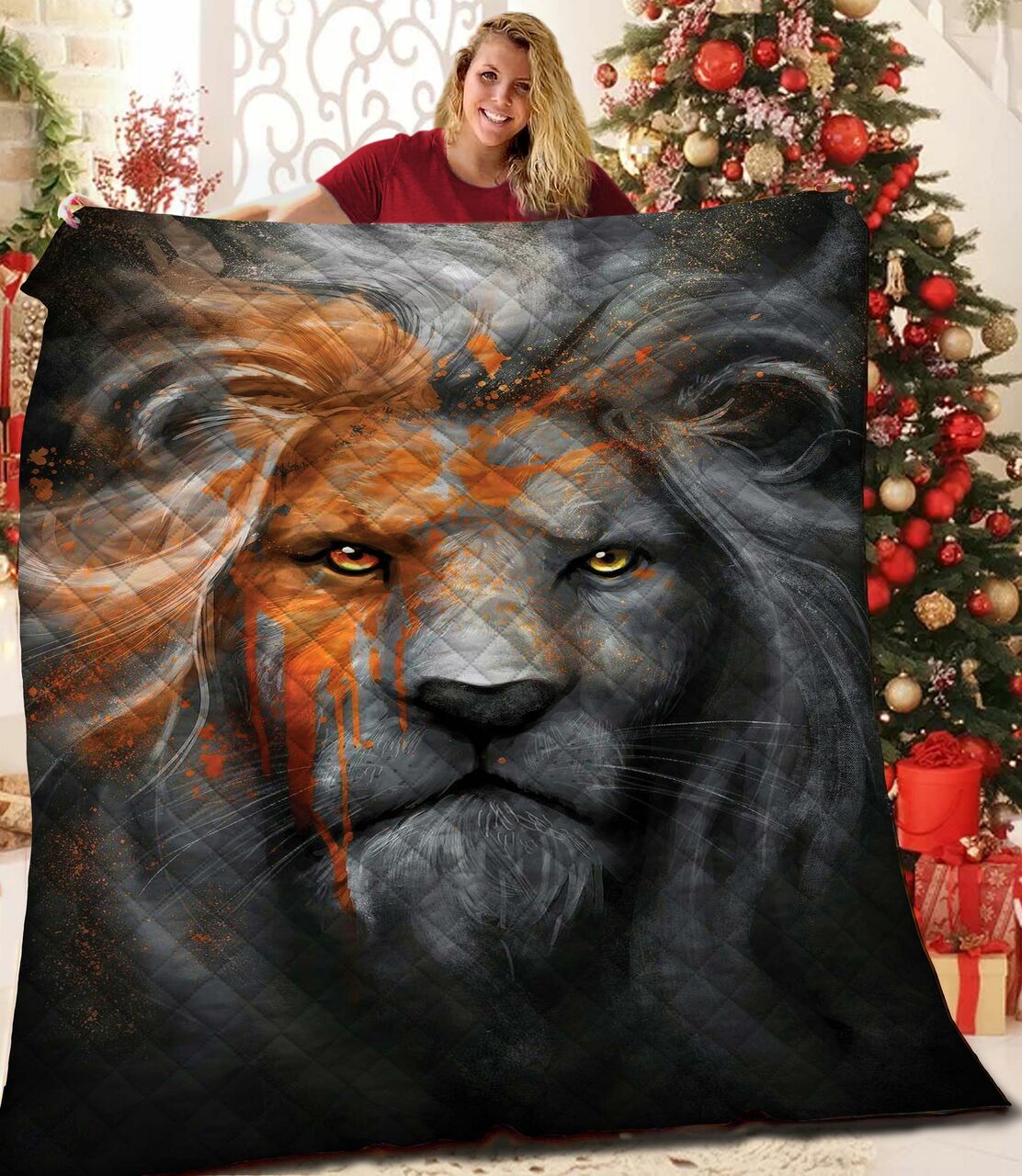 Lion Quilt Bedding Set Bedroom Decor, Gifts for Family