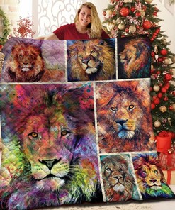 Lion Quilt Bedding Set Bedroom Decor Gifts for Lion Lovers