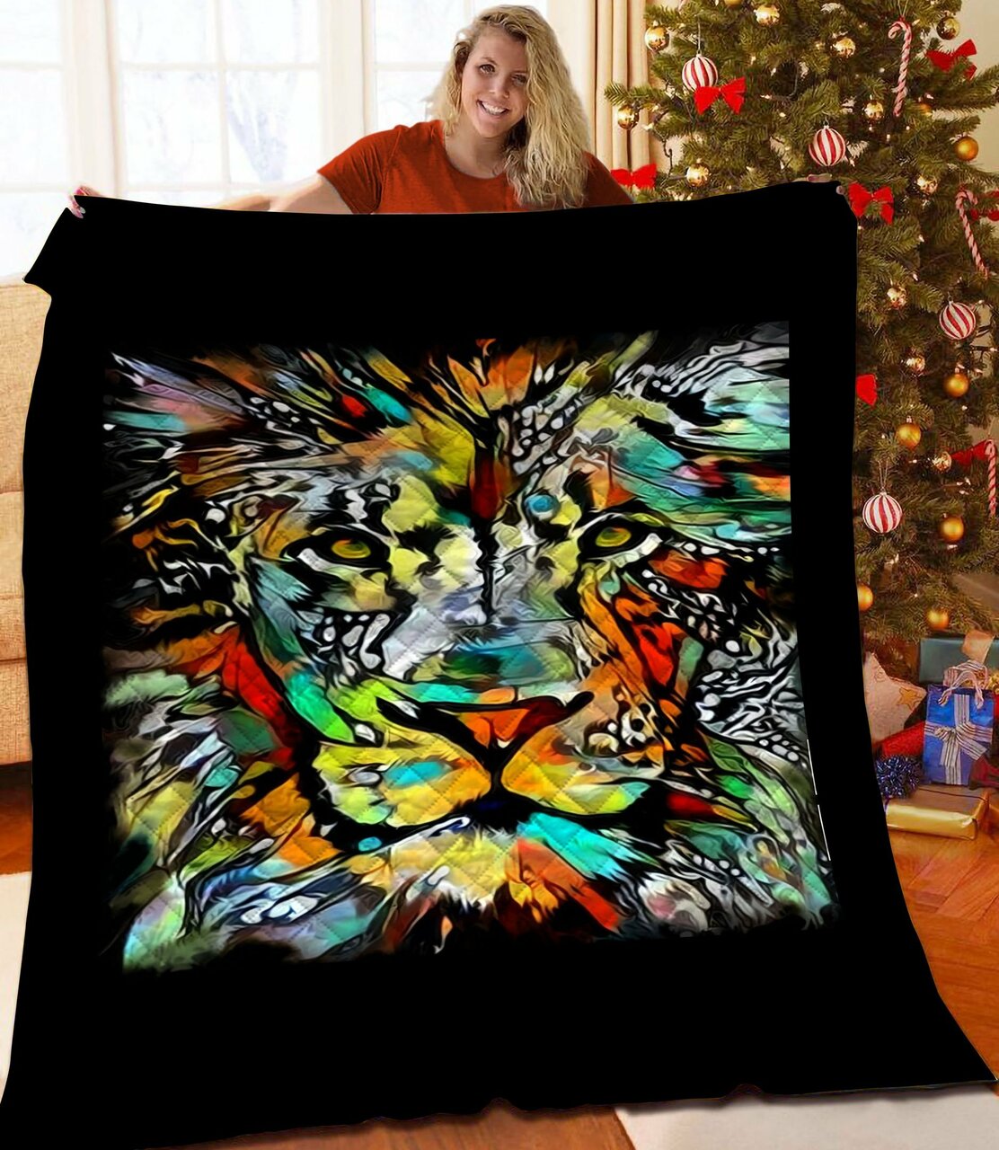 Lion Quilt Bedding Set Bedroom Decor Ideal for Family Gifts and Bedroom Decor
