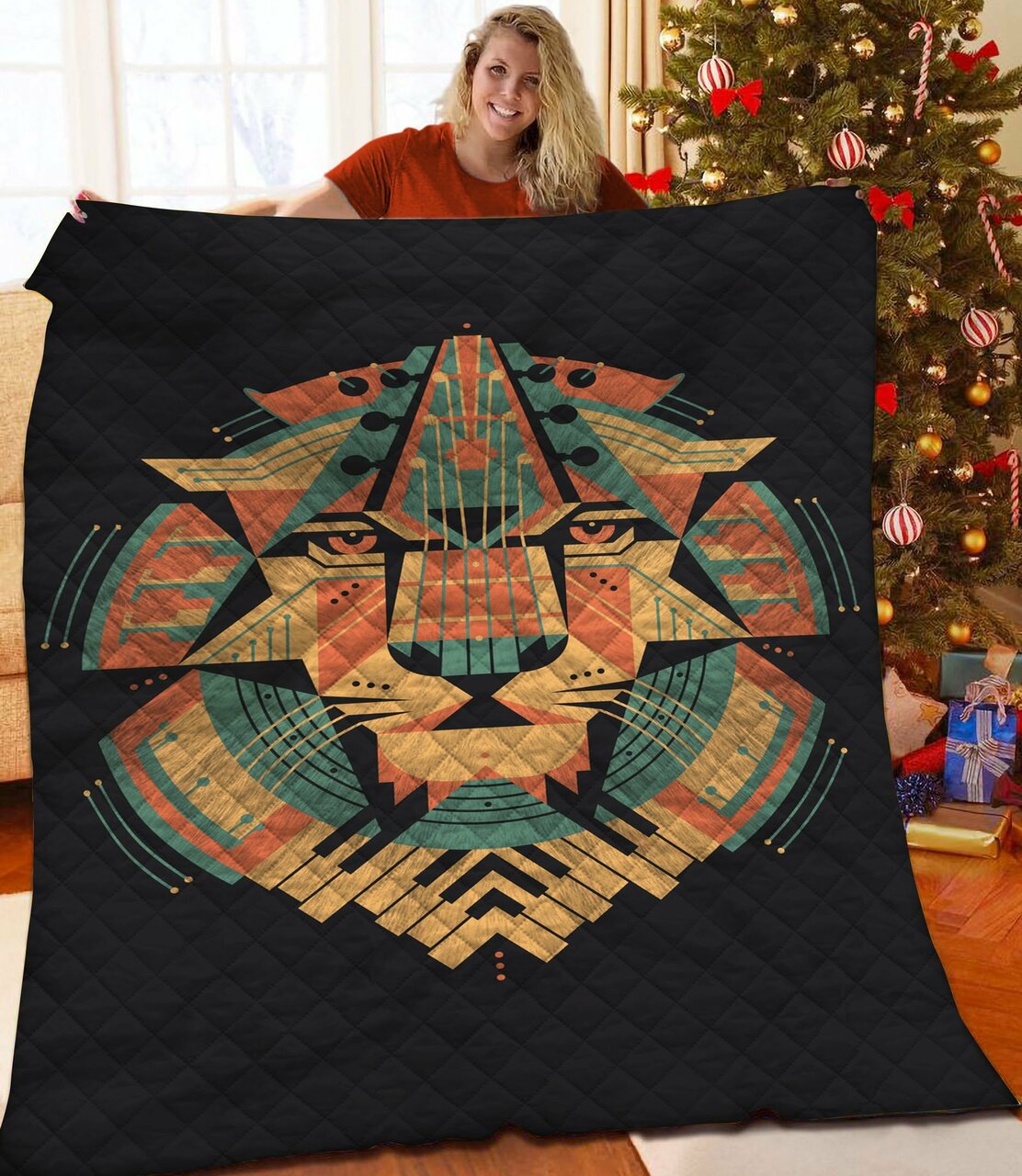 Lion Quilt Bedding Set Home Decor, Gifts for Family