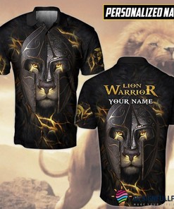 Lion Warrior Gladiator Helmet Personalized Polo Shirt Nhd