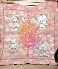Little Elephants Personalized Quilt Bedding Set Great for Bedroom Decor and Family Gifts