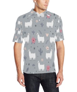 Llama Pattern Print Design 010 Men Polo Shirt
