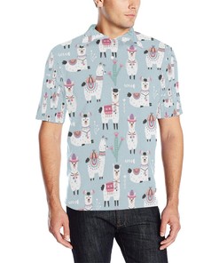 Llama Pattern Print Design 04 Men Polo Shirt