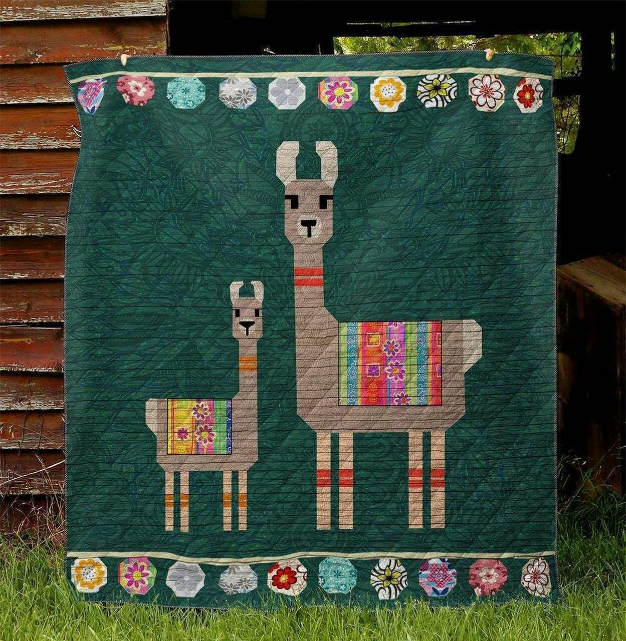 Llama Personalized Quilt Bedding Set Blanket for Bedroom Decor and Family Gifts