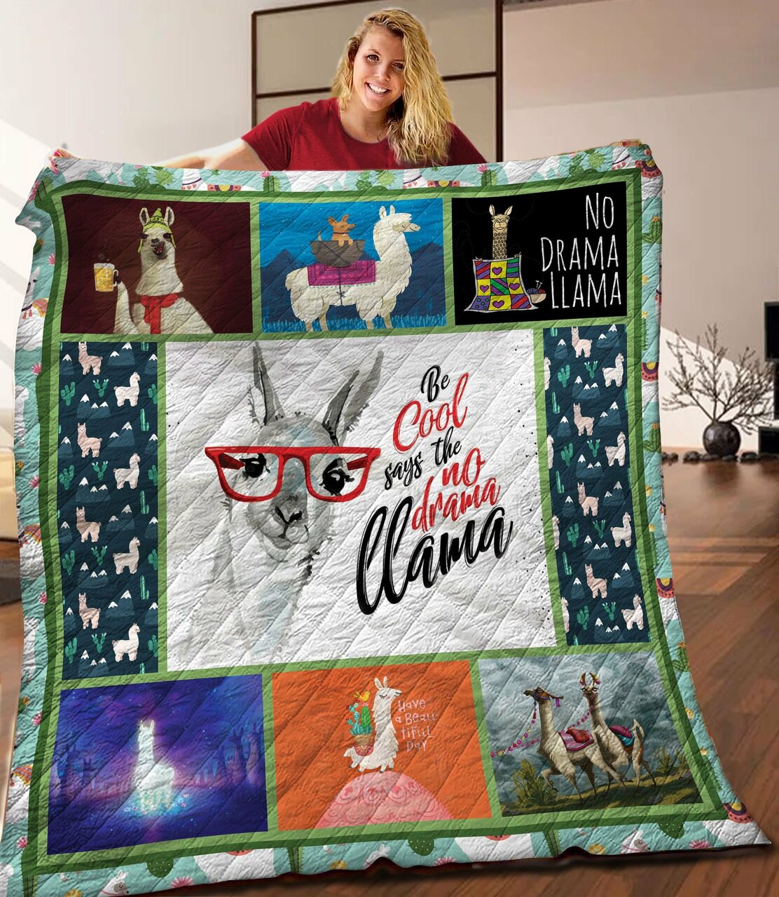 Llama Personalized Quilt Bedding Set for Bedroom Decor and Family Gifts, Perfect for Home Decoration and Picnic