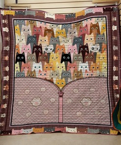Lock Cats Quilt Bedding Set Bedroom Decor, Gifts for Family