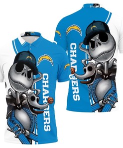 Los Angeles Chargers Jack Skellington And Zero Polo Shirt