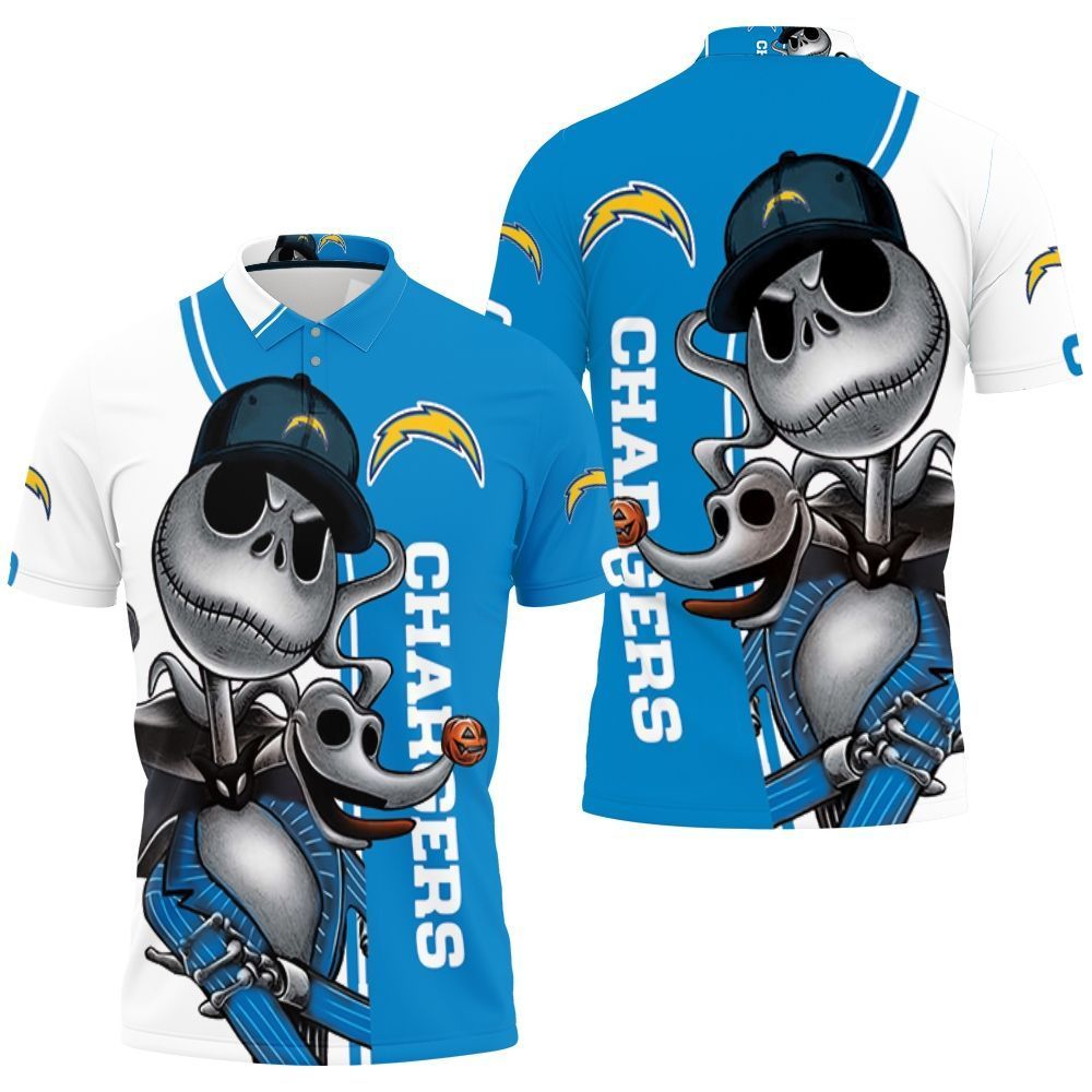Los Angeles Chargers Jack Skellington And Zero Polo Shirt