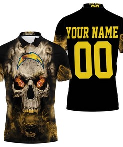 Los Angeles Chargers Skull Los Angeles Chargers 3D Personalized Polo Shirt All-Over Print