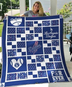 Los Angeles Dodgers Personalized Quilt Bedding Set Great for Bedroom Decor and Family Gifts