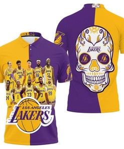 Los Angeles Lakers Skull Logo Nba Western Conference 3D Polo Shirt