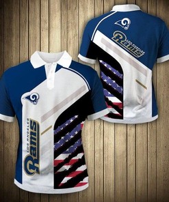 Los Angeles Rams Abstract American Flag Polo Shirt
