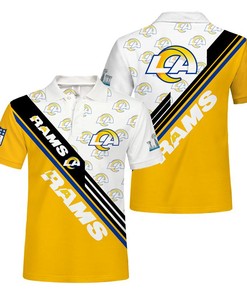 Los Angeles Rams Button Up Polo Shirt Gift for NFL Fans