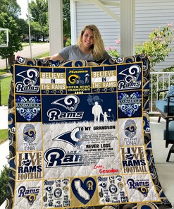 Los Angeles Rams To My Grandson Love Grandpa Quilt Bedding Set Bedroom Decor, Gifts for Family