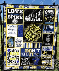 Love At The First Spike Volleyball Clt150640 Quilt Bedding Set Blanket Bedroom Decor, Gifts for Family