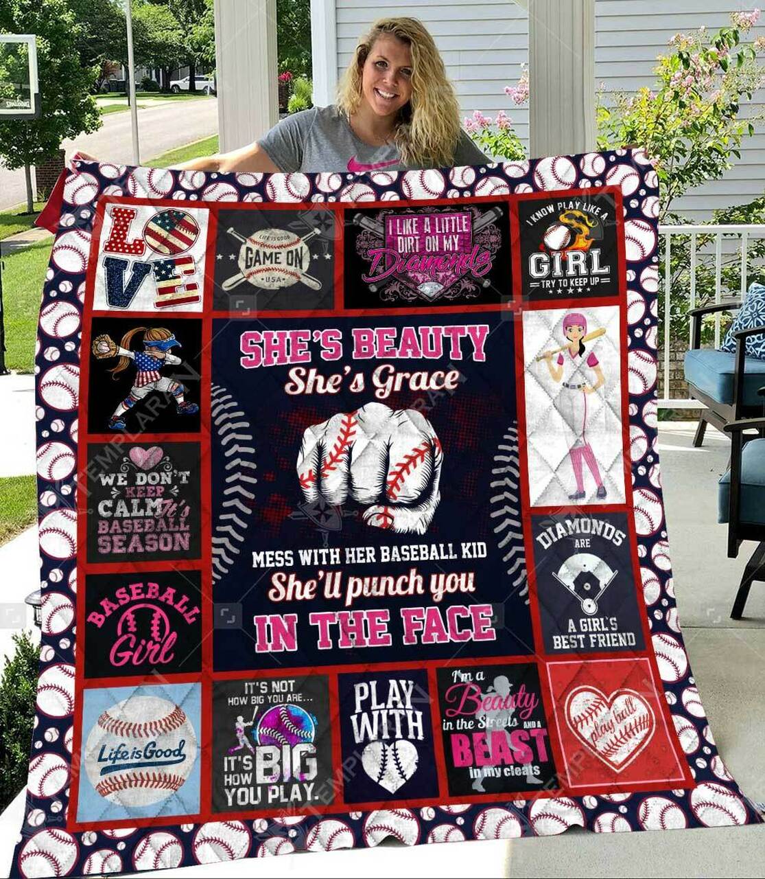 Love Baseball Blanket 3D Printing Quilt Bedding Set - Perfect for Home Decoration and Family Gifts