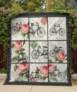 Love Bicycle Quilt Bedding Set - Ideal for Cycling Lovers and Family Gifts