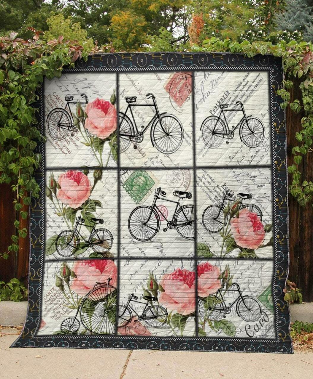 Love Bicycle Quilt Bedding Set - Ideal for Cycling Lovers and Family Gifts