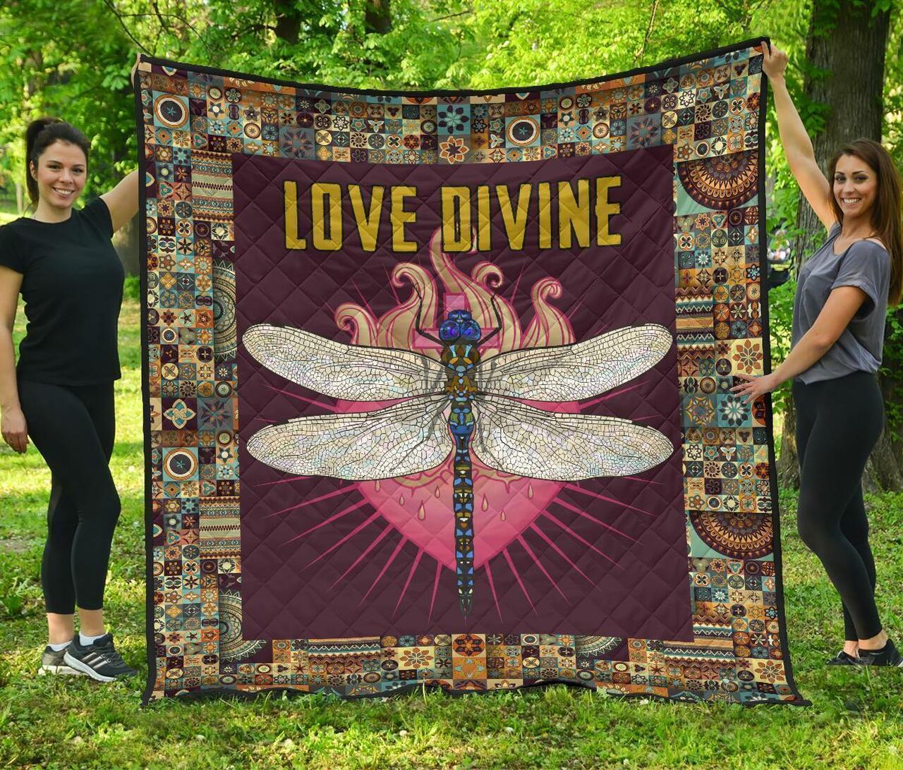Love Divine Dragonfly Beautiful Gift Idea Quilt Bedding Set Bedroom Decor, Gifts for Family