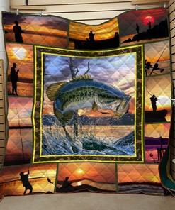 Love Fishing Personalized Quilt Blanket Bedding Set for Home Decoration and Family Gifts