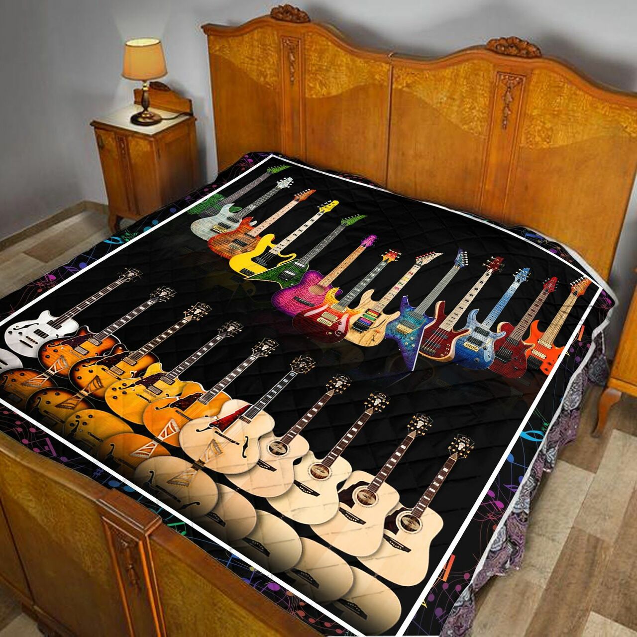 Love Guitar Music Like Quilt Bedding Set Blanket Bedroom Decor, Gifts for Family