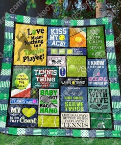 Love Means Nothing To A Tennis Player Quilt Bedding Set Blanket Bedroom Decor, Gifts for Family