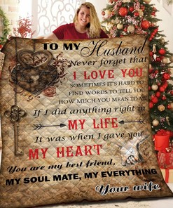 Love Message My Dear Husband Quilt Bedding Set - Ideal for Home & Picnic, Gifts for Family
