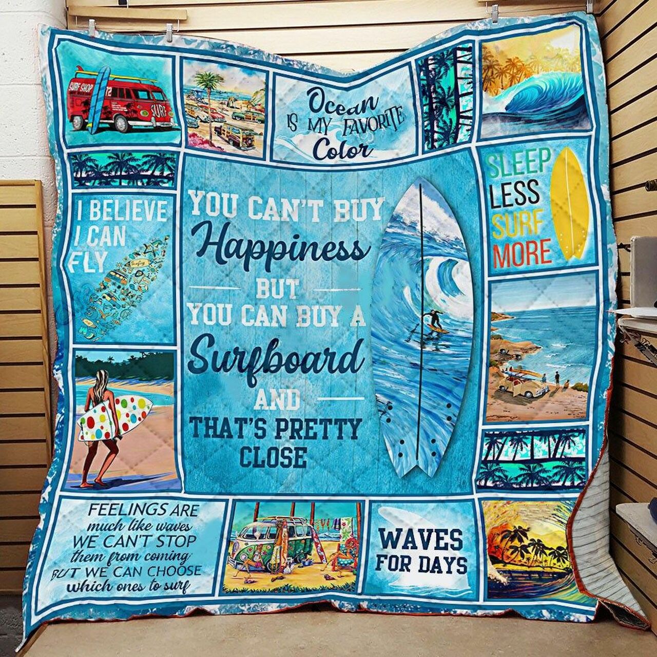 Love Surfing Quilt Bedding Set - Perfect for Beach Lovers and Family Gifts