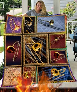 Love Trombone Like Personalized Quilt Bedding Set - Great for Bedroom Decoration and Family Gifts