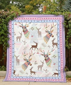 Lovely Deer Quilt Bedding Set - Perfect for Bedroom Decor and Family Gifts