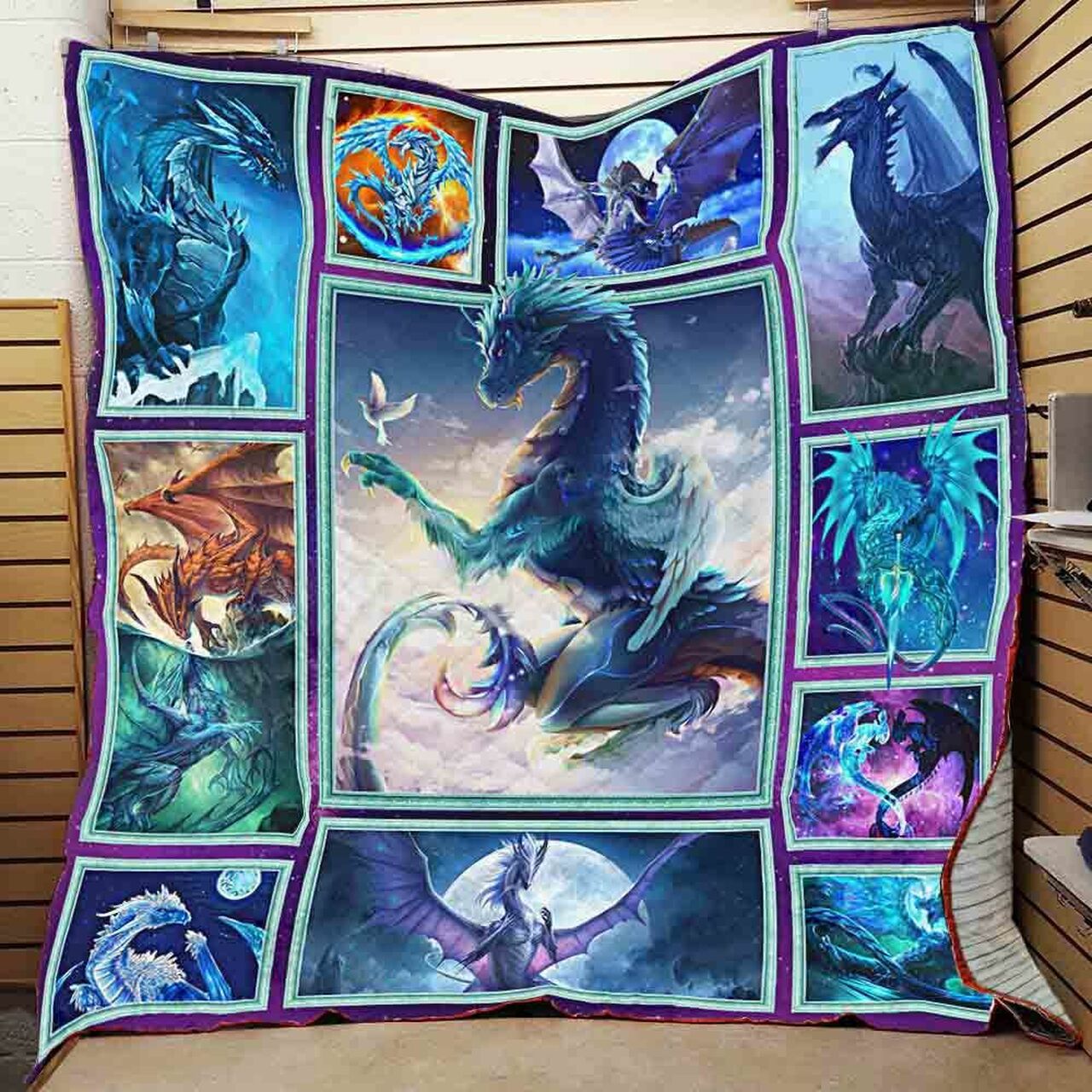 Lovely Dragon Personalized Quilt Bedding Set for Home Decoration and Family Gift Ideas