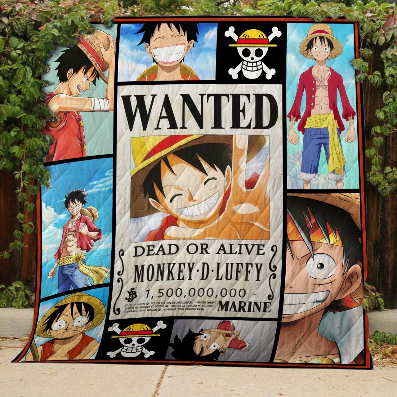 Luffy Quilt Bedding Set Bedroom Decor with Personalized Name, Ideal for Home Decoration and Picnic
