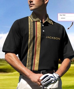 Luxury Baroque Pattern Golf Polo Shirt