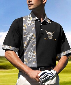 Luxury Golden Skull Golf Polo Shirt
