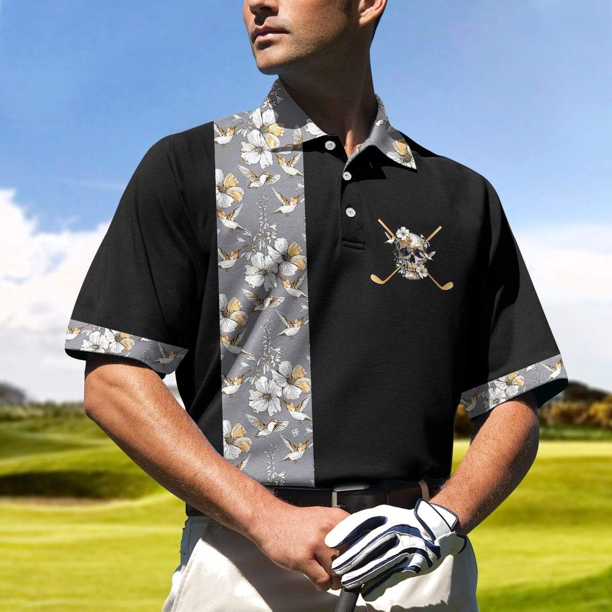 Renegade Revel: Outlaw Skull Golf Polo