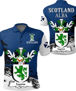 Lyons Scottish Family Crest Scotland Special Polo Shirt - Golf Shirt