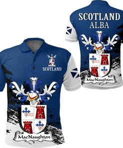 MacNaughton or MacNaughten Scottish Family Crest Scotland Special Polo Shirt - Golf Shirt