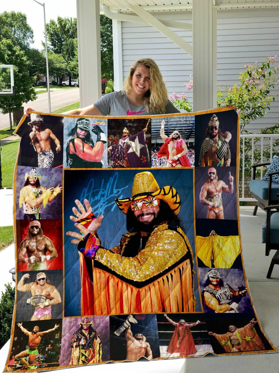 Macho Man Randy Savage All Season Plus Size Quilt Bedding Set Blanket Bedroom Decor, Gifts for Family