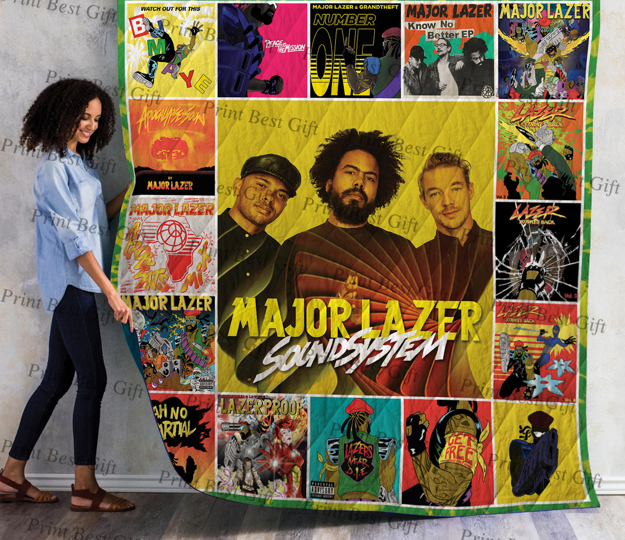 Major Lazer Poster Quilt Bedding Set - Suitable for Home Decoration and Gifts for Fans