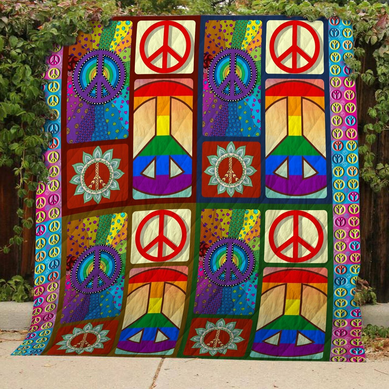 Make Love, Not War Personalized Quilt Bedding Set, Great for Bedroom Decor and Family Gifts