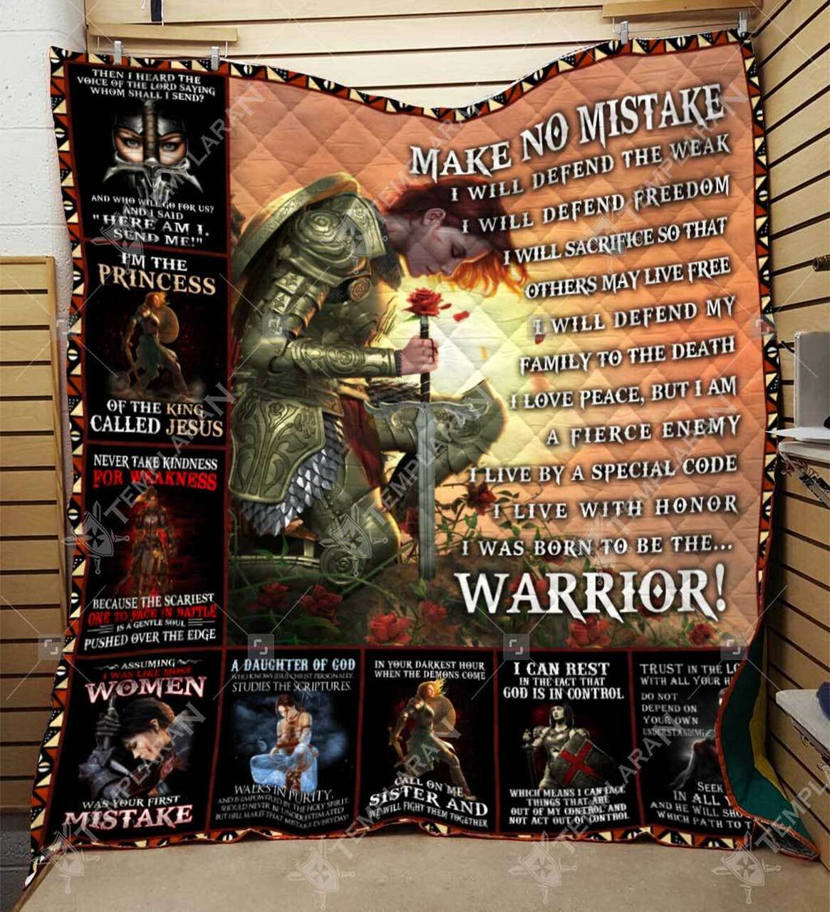 Make No Mistake Warrior Blanket 3D Printing Quilt Bedding Set Bedroom Decor, Gifts for Family